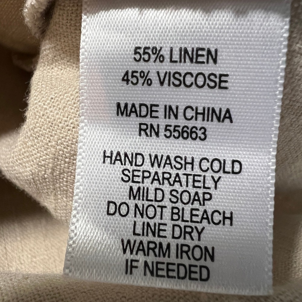 Rachel Zoe Jacket Women S Beige Linen Blend Zip Utility Lightweight Minimalist - Picture 6 of 10